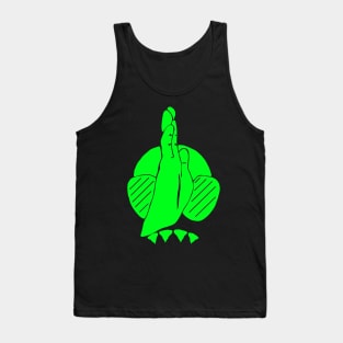 Green hand signal for shark, scuba diver design Tank Top